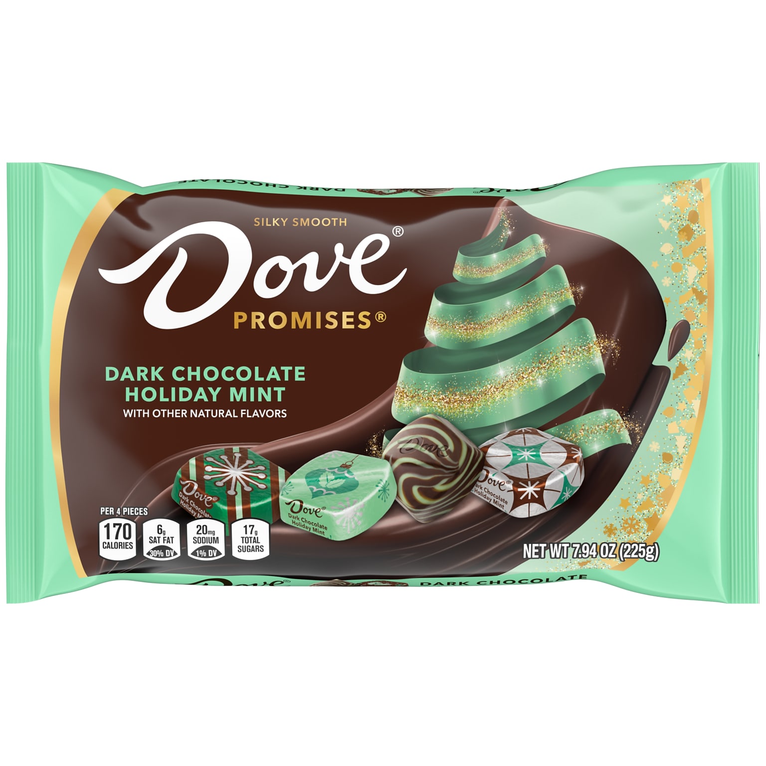 Dove Promises Snack Size Mint Dark Chocolate Pieces, 7.94 Oz. (MMM60974)