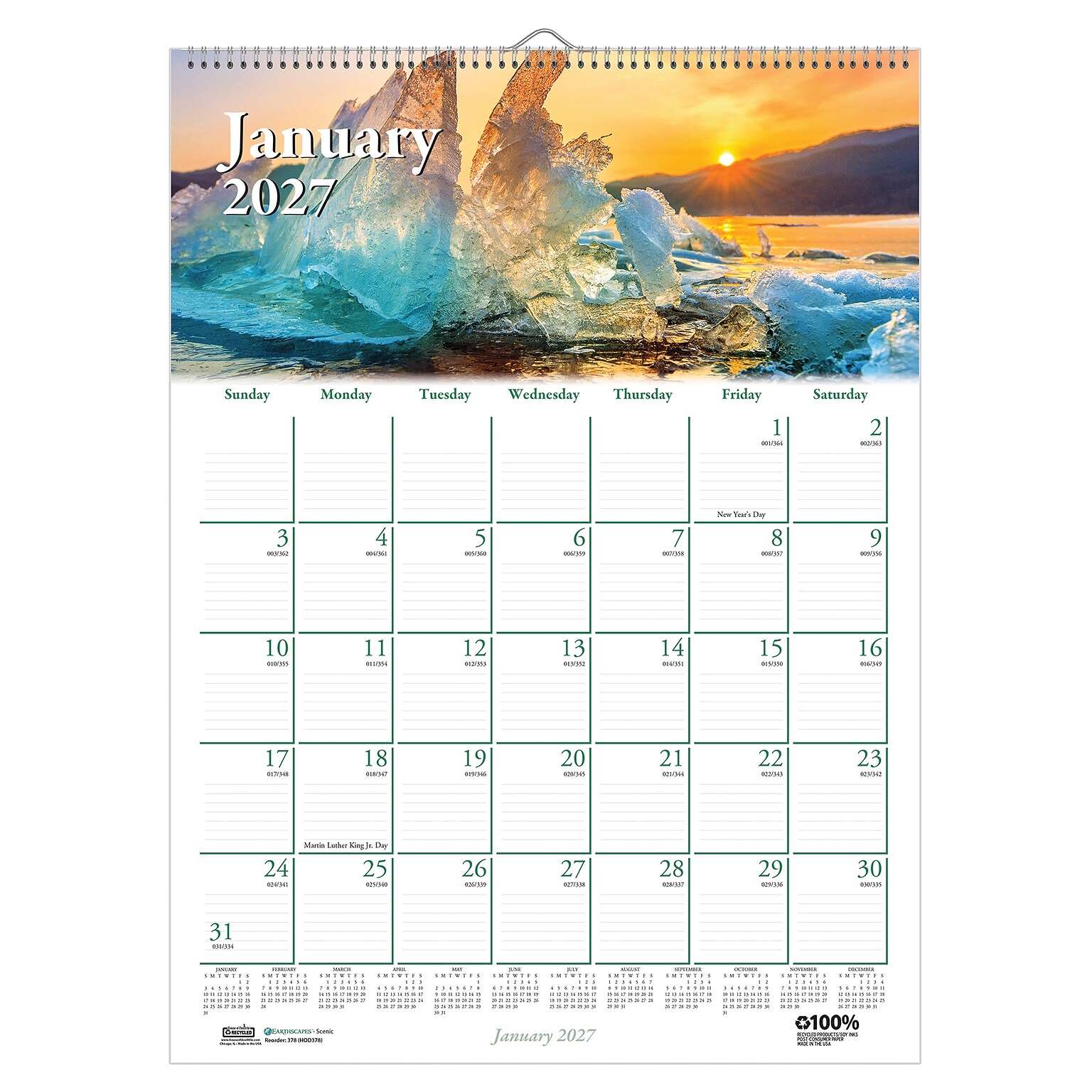 2027 House of Doolittle Earthscape Scenic 12 x 16.5 Monthly Wall Calendar (378-27)