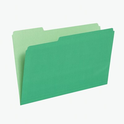 Pendaflex File Folder, Straight Cut, Assorted, Legal Size, Bright Green, 100/Box (153 1/3 BGR)