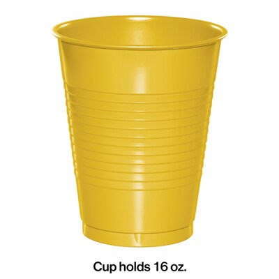 Creative Converting Touch of Color Plastic Cups, School Bus Yellow, 240/Carton (28102181)