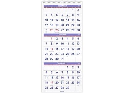 2024 AT-A-GLANCE 12 x 27 Three-Month Wall Calendar (PM11-28-24)