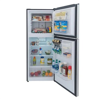 Magic Chef Refrigerator w/Freezer, 10.1 Cu. Ft., Platinum Steel (HMDR1000ST)