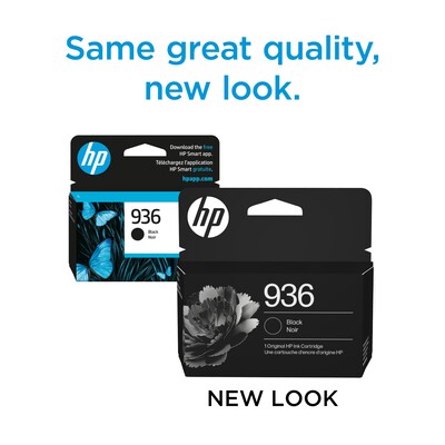 HP 936 Black Standard Yield Ink Cartridge, Prints Up to 1,250 Pages (4S6V2LN)