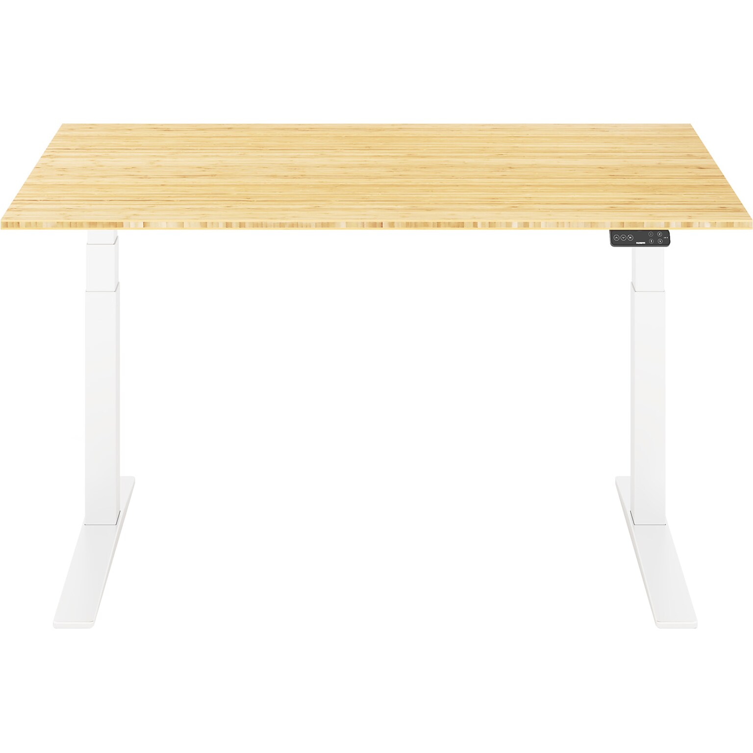 FlexiSpot E7 Pro 60W Electric Adjustable Standing Desk, Bamboo/White  (E7WPRO6030-LBZB)