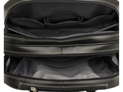 McKlein REDWOOD 15" Leather Rolling Laptop Bag, Black (99695)