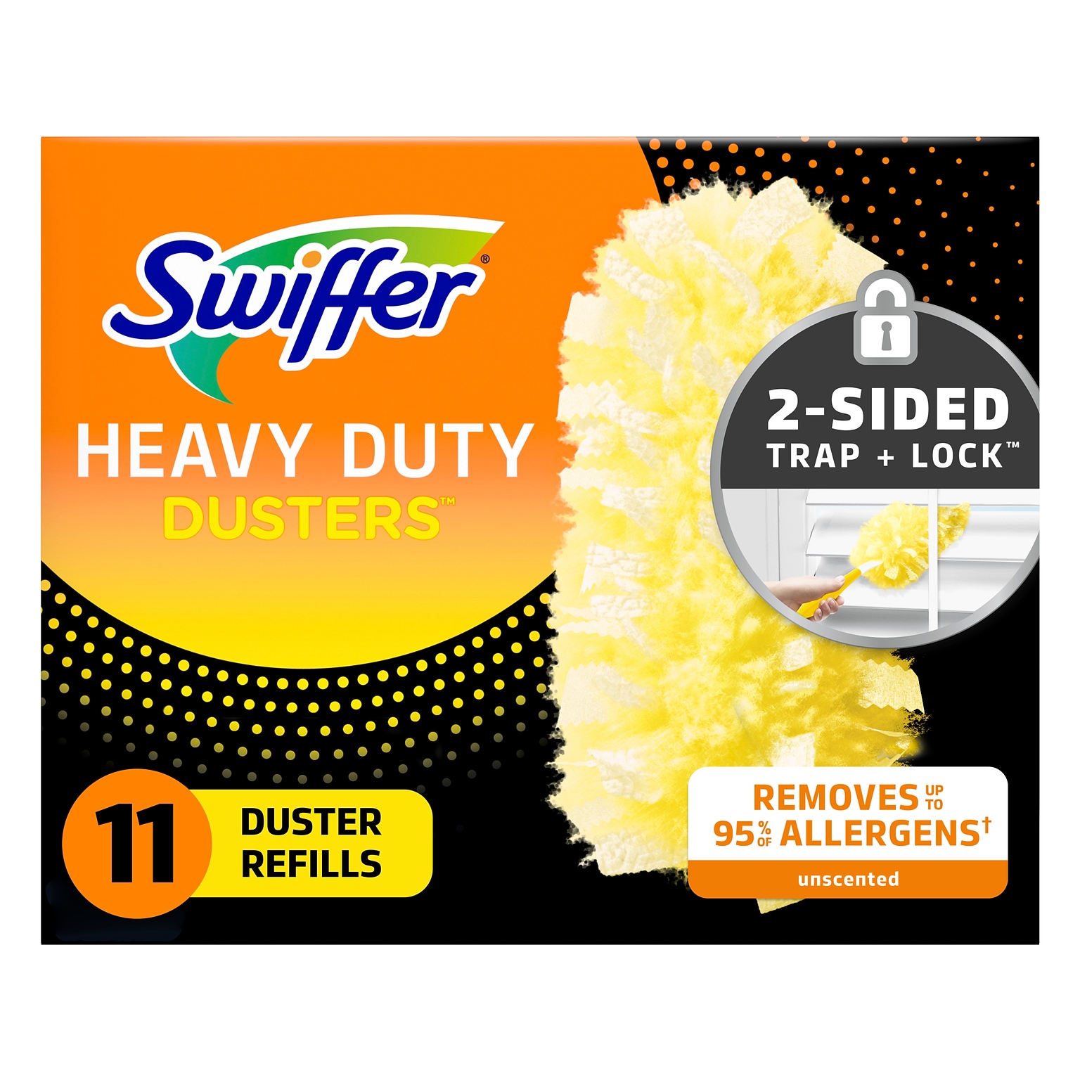 Swiffer Heavy-Duty Duster Refill, Yellow, 11/Box, 3 Boxes/Carton (99035)