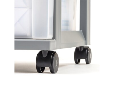 Iris 9-Drawer Standalone Storage Cart, Gray/Translucent White (585084)