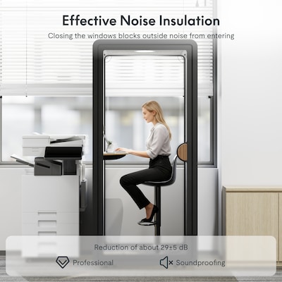FlexiSpot NeoPod Modular Series Sound Absorbing Privacy Booth, Black (P1F-3B)