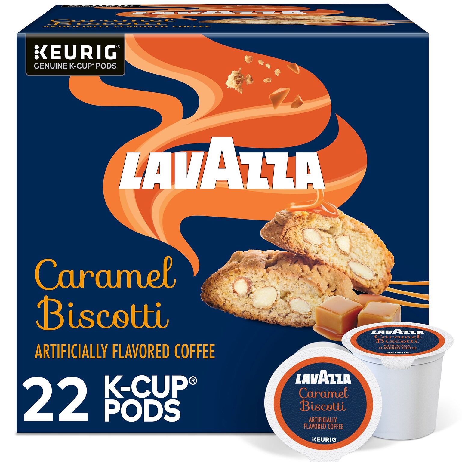Lavazza Caramel Biscotti Coffee Keurig® K-Cup® Pods, 22/Box (5000384732)