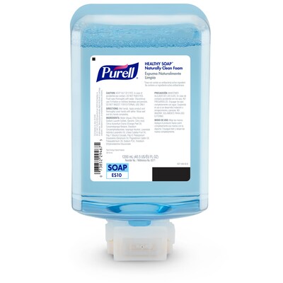 PURELL HEALTHY SOAP Foaming Hand Soap Refill for ES10 Dispenser, Light Fragrance Scent, 1200 ml, 2/C