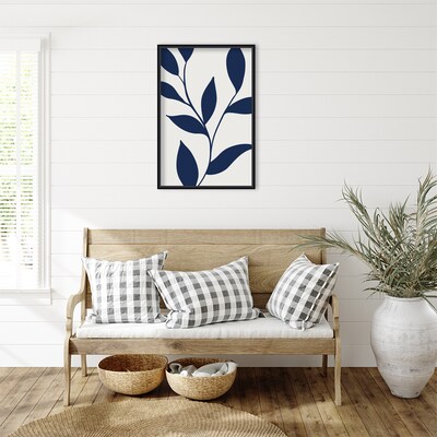 Amanti Art Modern Blue Botanical Abstract Print No 1 by The Creative Bunch Studio Wood Framed Wall Art Print, 23" x 33"