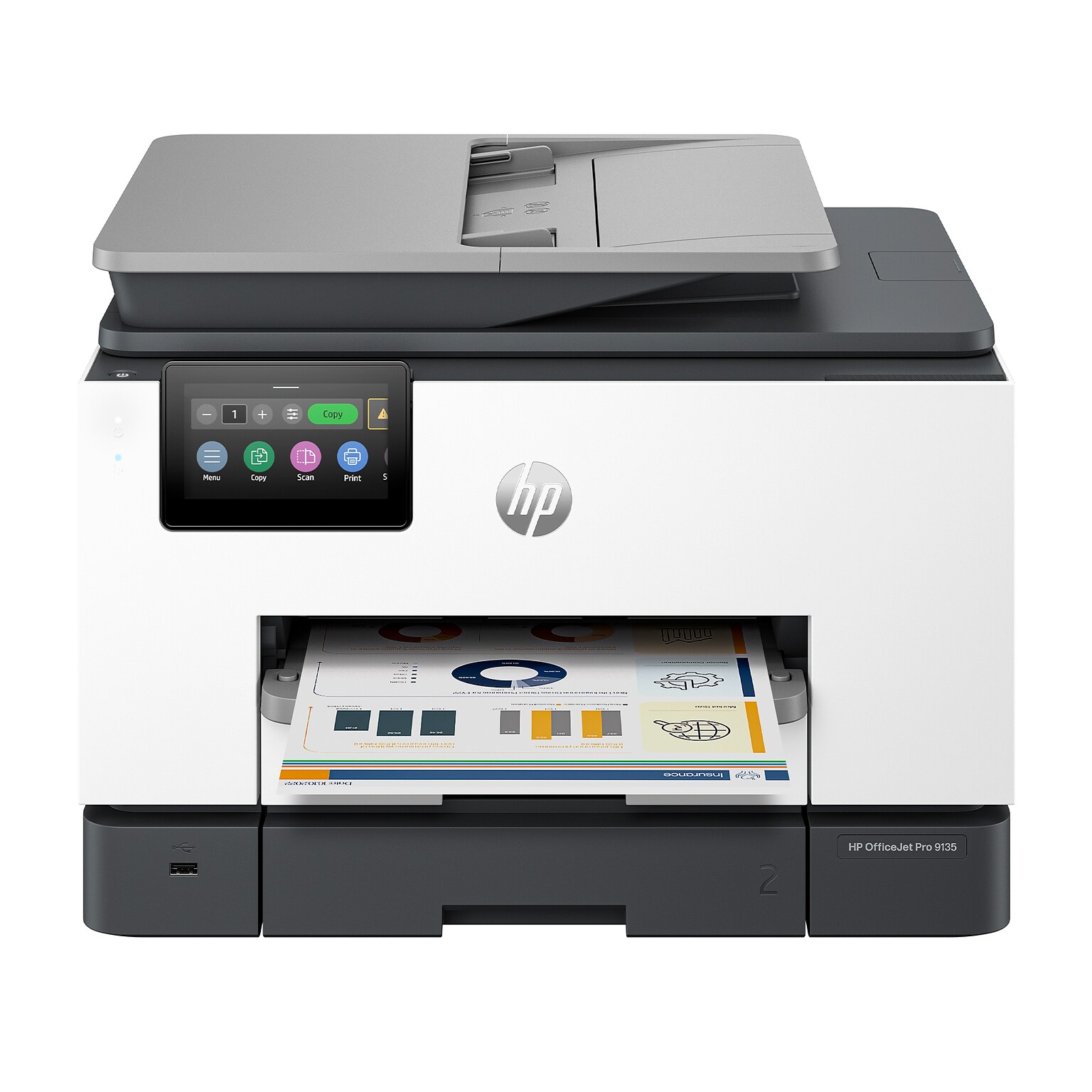 HP OfficeJet Pro 9135e Wireless Color All-In-One Printer, Scan, Copy, Fax, 3 Months Free Instant Ink, AI Enabled (404M0A)