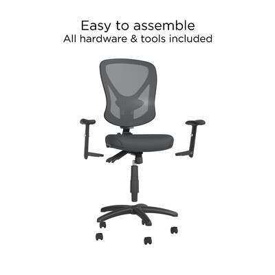 Quill Brand® Carder Mesh Back Fabric Computer and Desk Chair, Black (24115-CC)