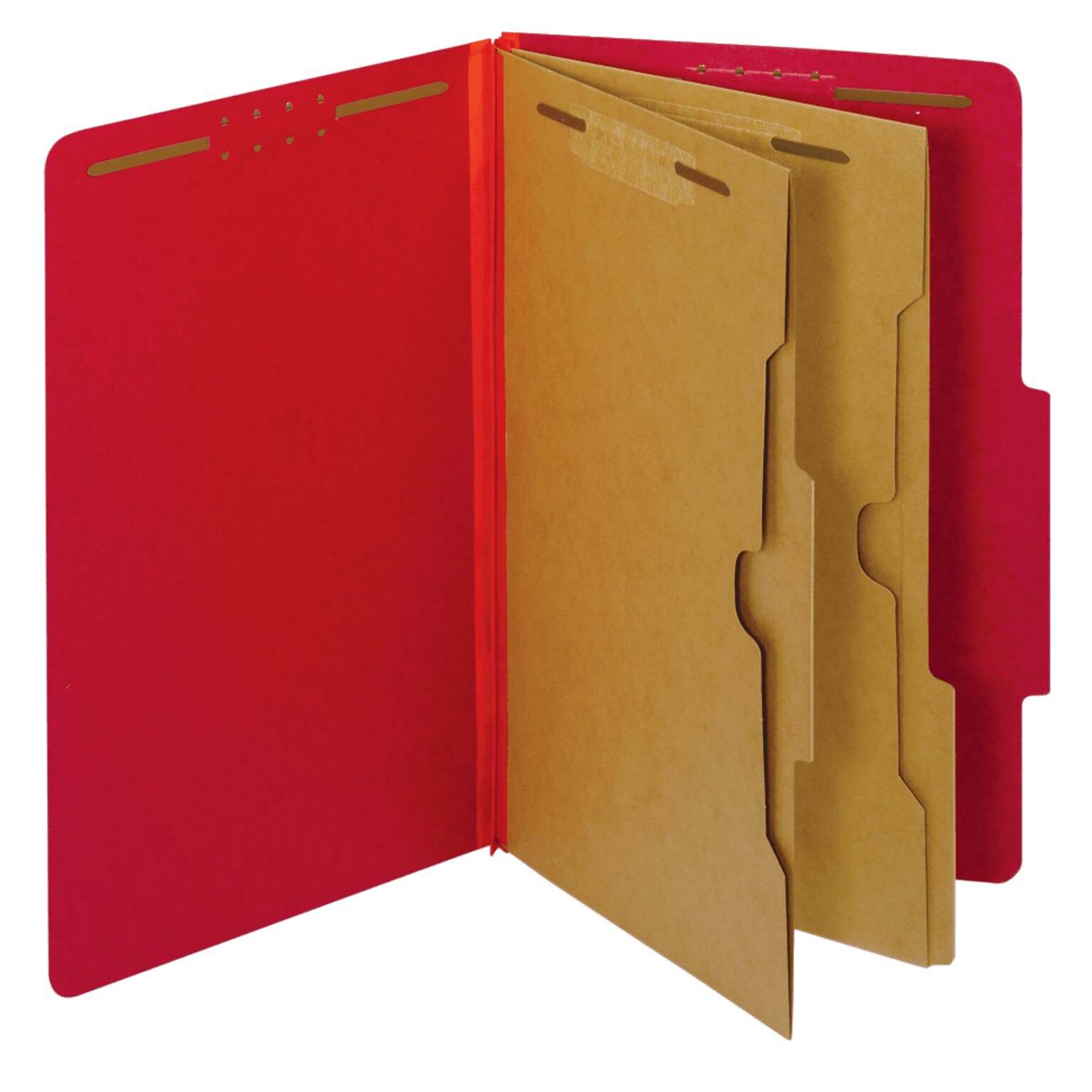 Pendaflex Classification Folder, 2-Dividers, 2 1/2 Expansion, Legal Size, Bright Red, 10/Box (29082P)