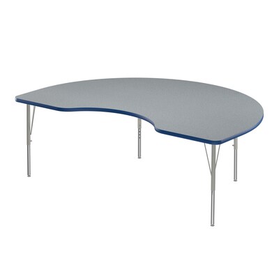 Correll Kidney Shaped Activity Table Set, 72" x 48", Height Adjustable, Gray Granite (AP1-A4872TFKID-15-14-37-6-18)