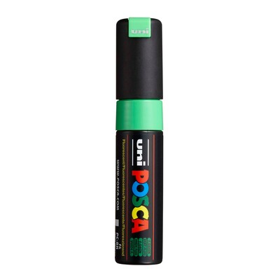 POSCA PC-8K Water Based Paint Marker, Broad Chisel Tip, Fluorescent Green, 2/Pack (UBCPC8KFGREEN-2)