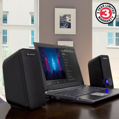 GoGroove SonaVERSE UB2 Computer Speaker System, Black (GGSVUB2100BOWS)