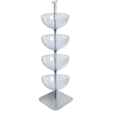 Azar Four-Tiered 16W Bowl Floor Display, Clear (751604)