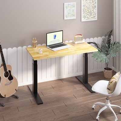 FlexiSpot E7COMMERCIAL 48''W Electric Height Adjustable Standing Desk, Rubberwood/Black(E7BCOM4824-RW)