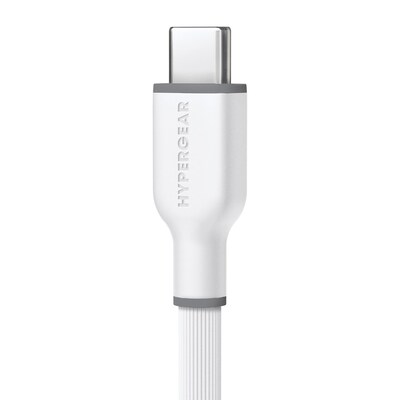 HyperGear Flexi Pro USB-C to Lightning Soft-Touch Silicone Fast Charge and Sync Cable, 10 ft., White (16007)