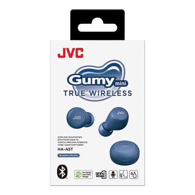 JVC RIPTIDZ True Wireless Earbuds with Charging Case, Bluetooth, Navy (HAA9TA)