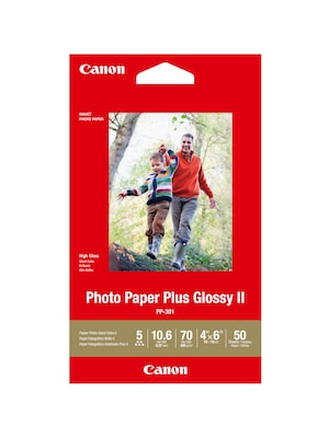 Canon Photo Paper Plus Glossy II Photo Paper, 4 x 6, 50 Sheets/Pack (1432C005)
