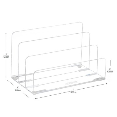 Mind Reader 3-Compartment Acrylic Desk Organizer, Clear (ASORT3-CLR)