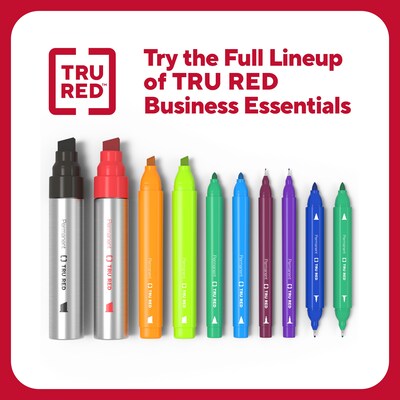 TRU RED™ Pen Permanent Markers, Twin Tip, Assorted, 4/Pack (TR57828)