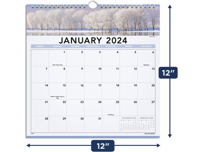 2024 AT-A-GLANCE Landscape 12" x 12" Monthly Wall Calendar (88200-24)