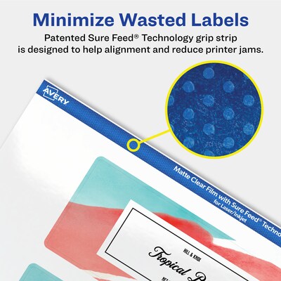 Avery Laser/Inkjet Rectangle Multipurpose Labels, 2" x 5", Clear, 200/Box (94241)