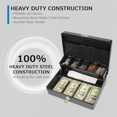 CARL Tiered Door Level Cash Box, Black (CB-2011)