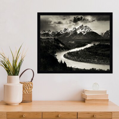Amanti Art The Tetons and the Snake River Grand Teton National Park 1942 by Ansel Adams Wood Framed
