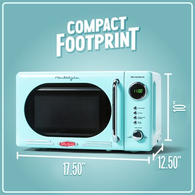 Nostalgia Retro 0.7 Cubic Foot Countertop Microwave, Aqua (NRMO7AQ6A)