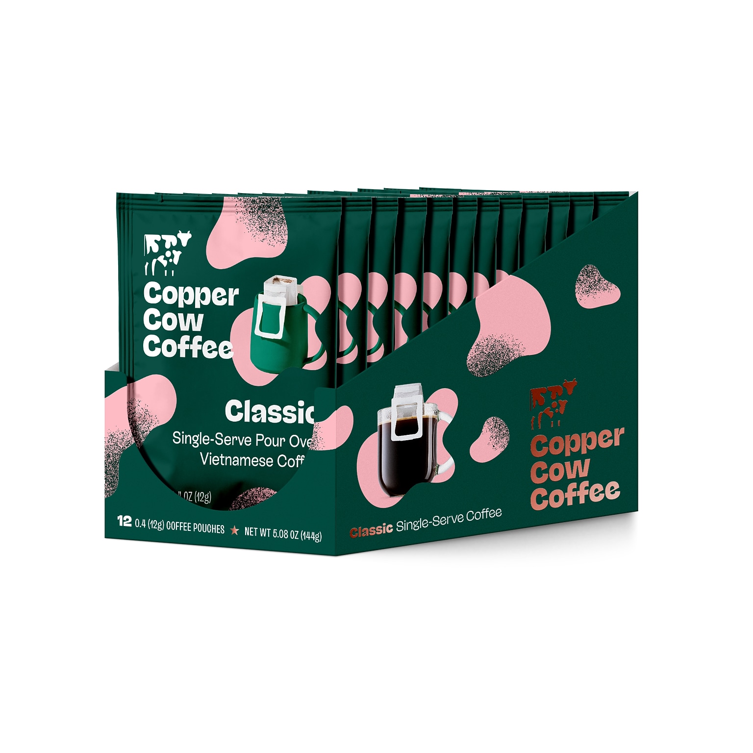 Copper Cow Coffee Classic Vietnamese Pour Over Coffee Packet, 5.08 oz., 12/Box (CCW02013)