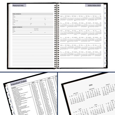 2026 AT-A-GLANCE DayMinder 8" x 11" Weekly Appointment Book Planner, Faux Leather Cover, Black (G520H-00-26)