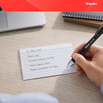 Staples™ 4" x 6" Index Cards, Lined, White, 50 Cards/Pack, 3 Packs/Carton (TR51007)