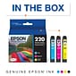 Epson T220 Cyan/Magenta/Yellow Standard Yield Ink Cartridge, 3/Pack (T220520-S)