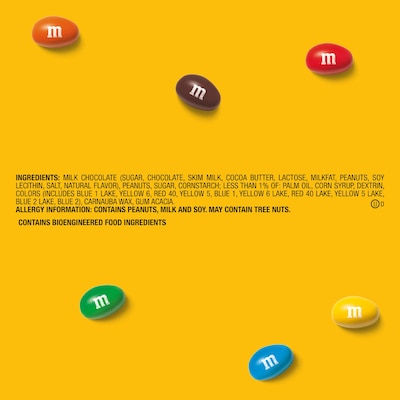 M&M's Party Size Peanut Milk Chocolate Candy Pieces, 38 oz. (MMM55116)