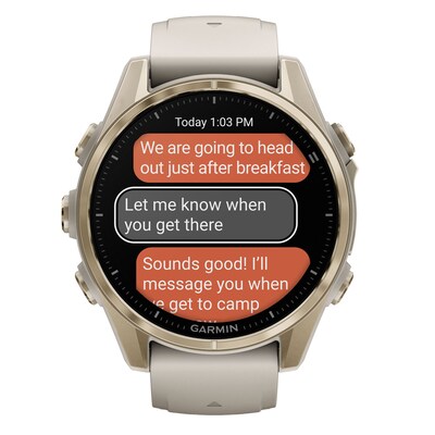 Garmin fenix 8 AMOLED Multisport GPS Smartwatch, Soft Gold & Fog Gray, 43mm (GRM0290310)