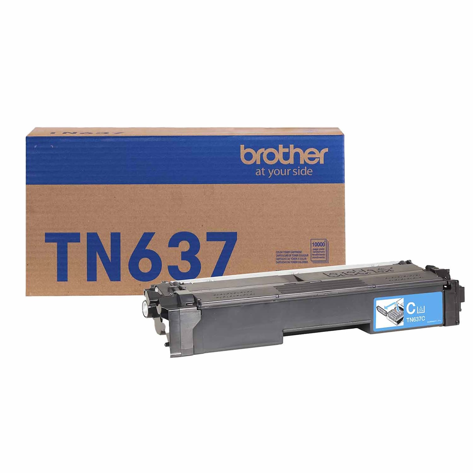 Brother TN637 Ultra High Yield Cyan Toner Cartridge, Prints Up to 10,000 Pages (TN637C)