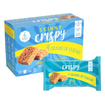 Skinny Crispy Gluten Free Vanilla Marshmallow Rice Treat, 4.68 oz., 6 Bars/Box, 3 Boxes/Pack (600-04176)