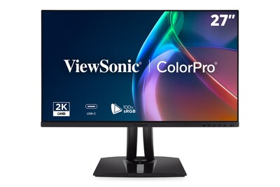 ViewSonic ColorPro 27 QHD 120Hz LCD Monitor, Built-In Speaker, Height Adjustable, Universal Docking Station, Black (VP2756A-2K)