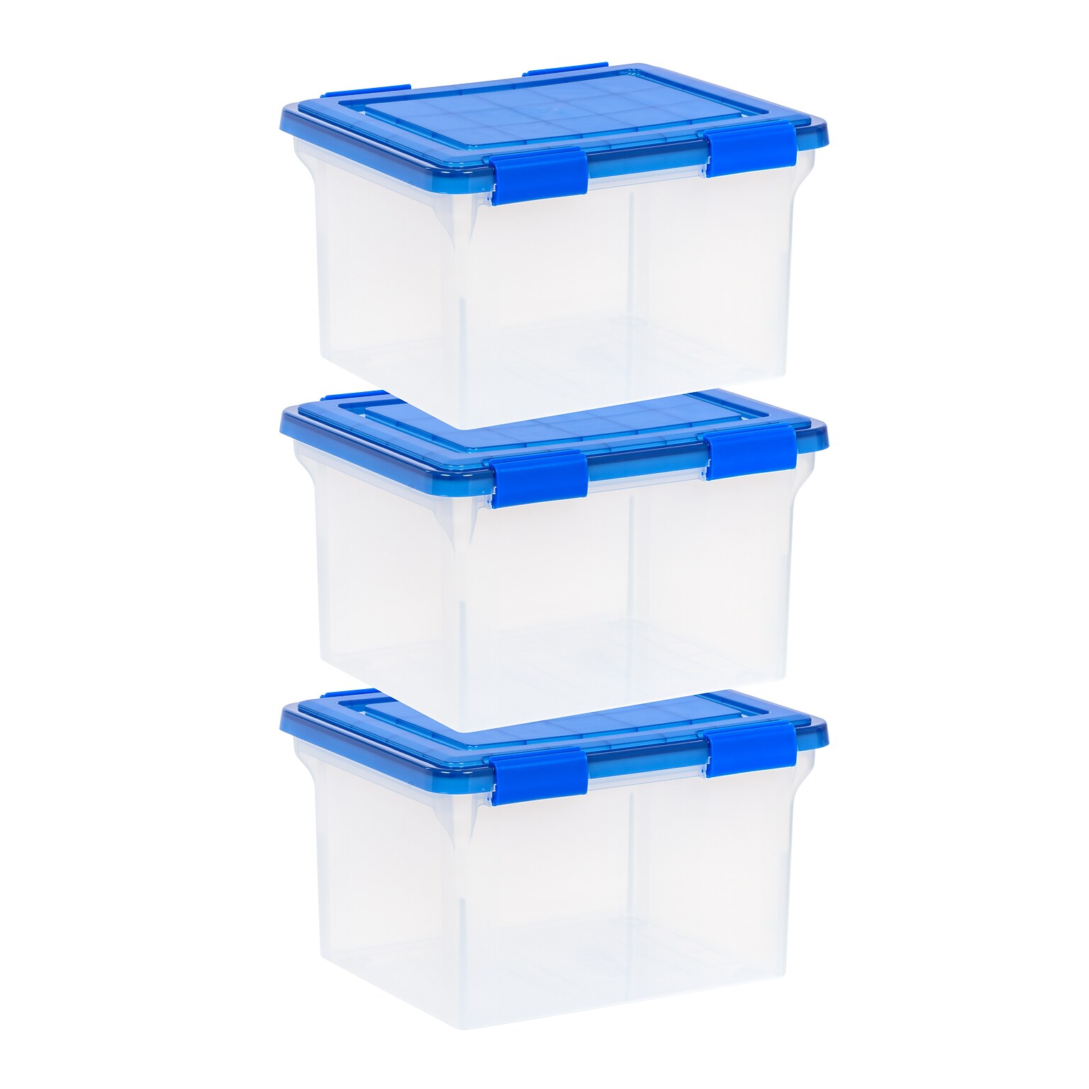 Iris 32 Quart File Boxes with Lid, Plastic, Clear, 3/Pack (500143)