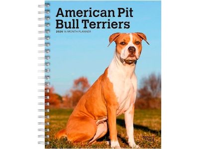2024 BrownTrout American Pit Bull Terriers 6 x 7.75 Weekly & Monthly Engagement Planner, Multicolo