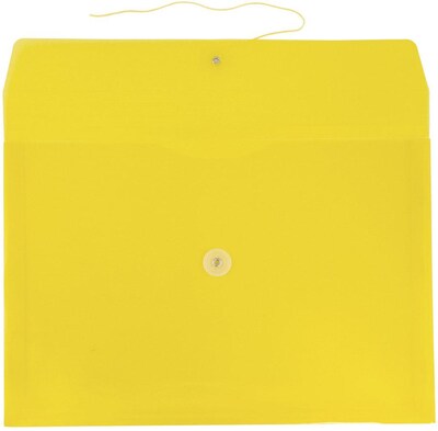 JAM Paper Premium Plastic Document File, Letter, Yellow, 3/Pack (218B1YEX3)