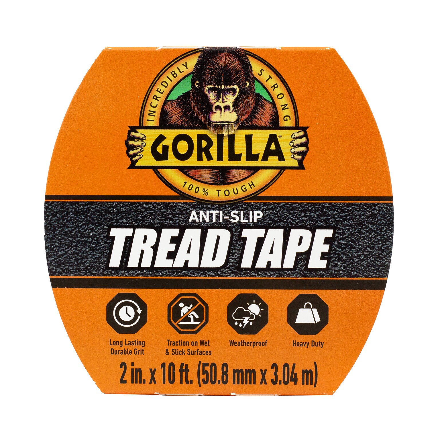 Gorilla Anti-Slip Tread Tape, 2 x 10 ft., Black (115944)