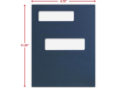 ComplyRight Double-Window Tax Presentation Folder, Navy Blue, 50/Pack (FMB03)