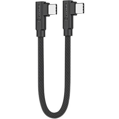 Alogic 25cm Elements Pro Right-Angle USB-C to Right Angle USB-C Cable, Black (ELPCCRA0.25-BK)