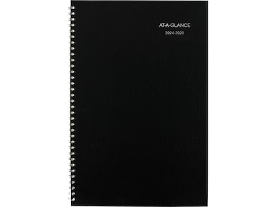 2024-2025 AT-A-GLANCE DayMinder 8" x 12" Academic Monthly Planner, Faux Leather Cover, Black (AY2-00-25)