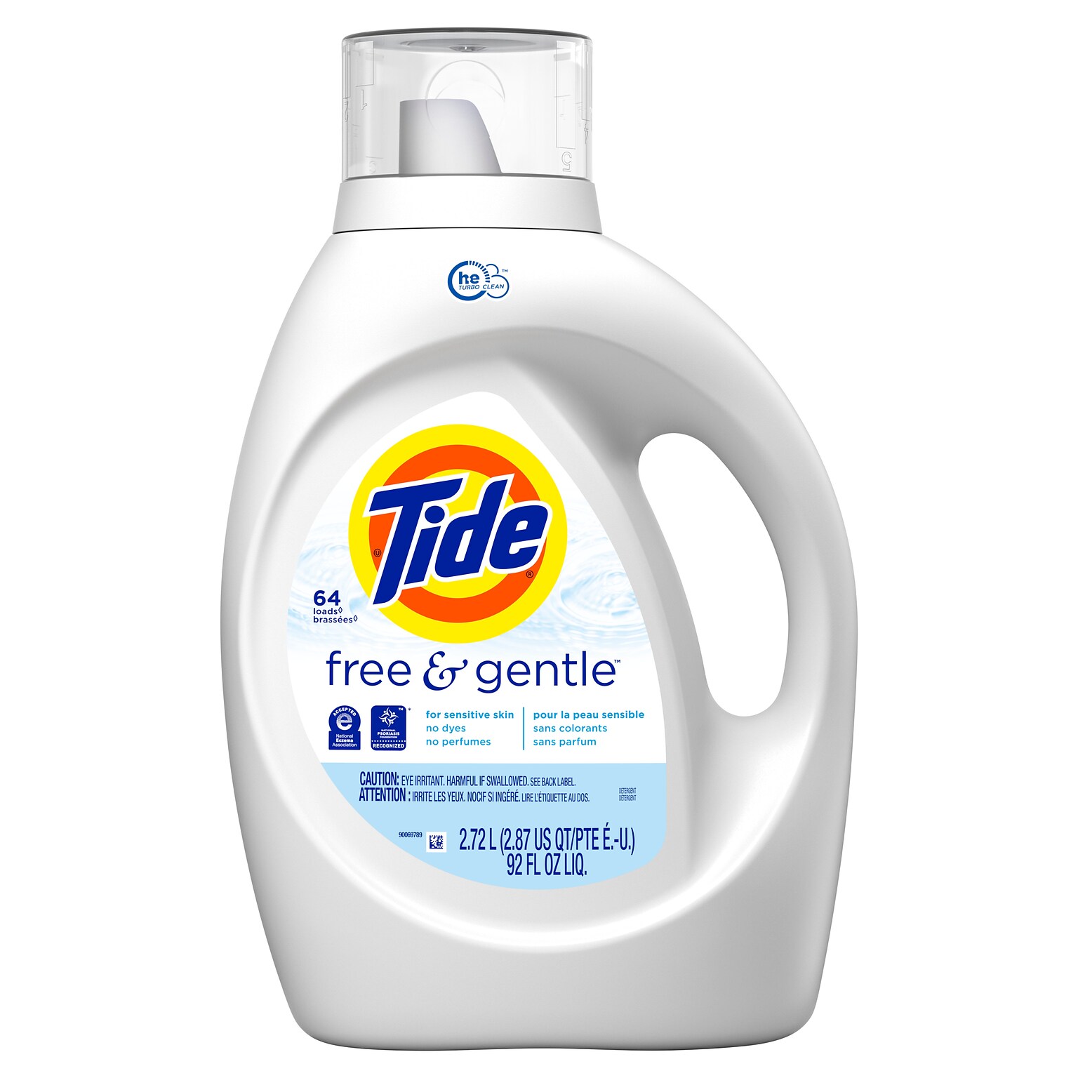 Tide Free & Gentle HE Liquid Laundry Detergent, 64 Loads, 92 oz. (13890/41828)